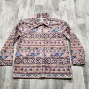 ✅Vintage Alfred Dunner Women’s Fleece Button Up Sweater Jacket Size PETITE SMALL